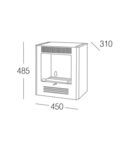 Stufa a bioetanolo tecno air system 'mini ruby' bordeaux 2,3 kw